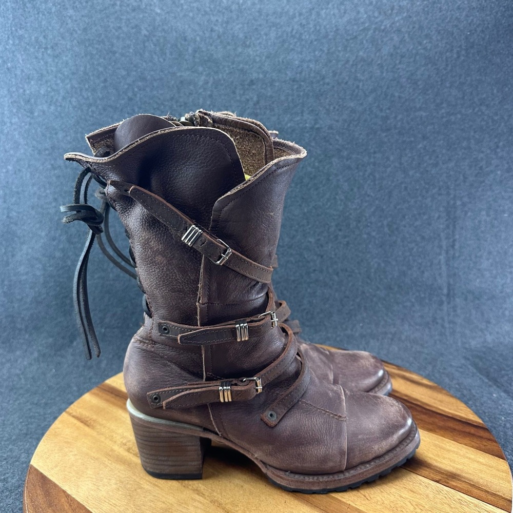 Freebird by Steven Cora Leather Boots Boho Western Moto Festival Women's Size 9